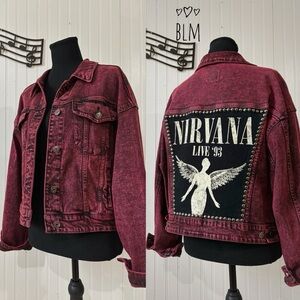 Nirvana acid wash denim jacket